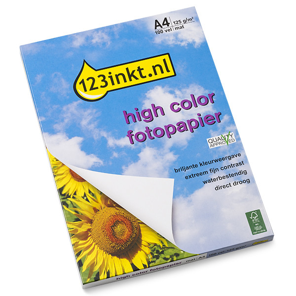 123inkt 123encre High Color papier photo mat 125 g/m² A4 (100 feuilles) FSC®  064010 - 1