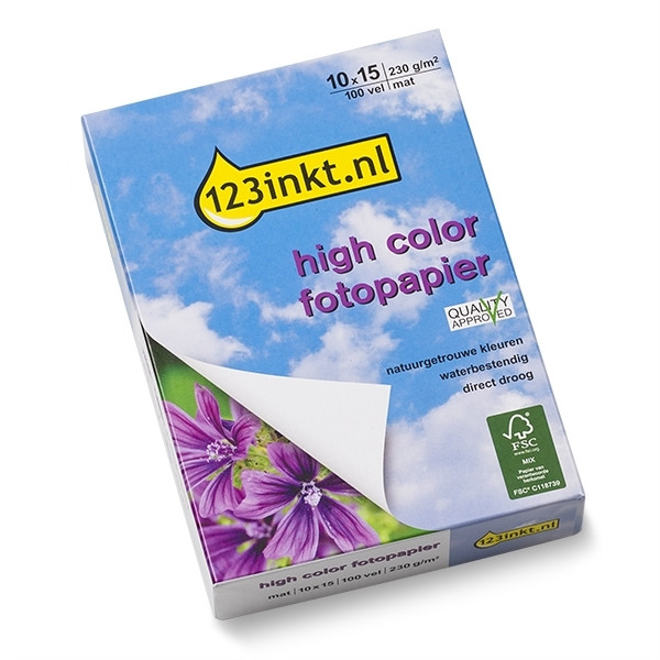 123inkt 123encre High Color papier photo mat 230 g/m² 10 x 15 cm (100 feuilles) FSC®  064030 - 1