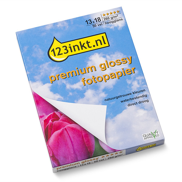 123inkt 123encre Premium Glossy papier photo brillant 260 g/m² 13 x 18 cm (50 feuilles) 2311B018C 064135 - 1