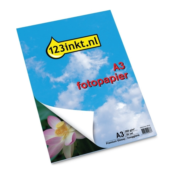 123encre Premium Glossy papier photo brillant 260 g/m² A3 (20 feuilles) 064165 - 1