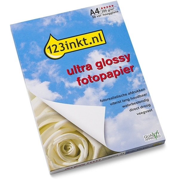 123inkt 123encre Ultra Glossy papier photo brillant 200 g/m² A4 (50 feuilles)  064155 - 1
