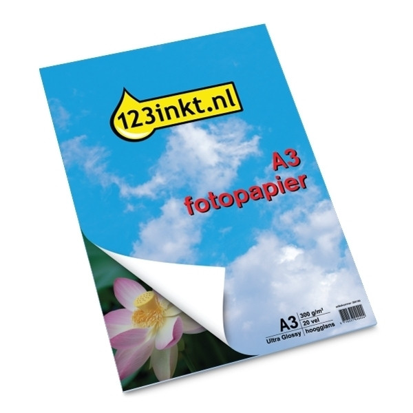123inkt 123encre Ultra Glossy papier photo brillant 300 g/m² A3 (20 feuilles)  064169 - 1