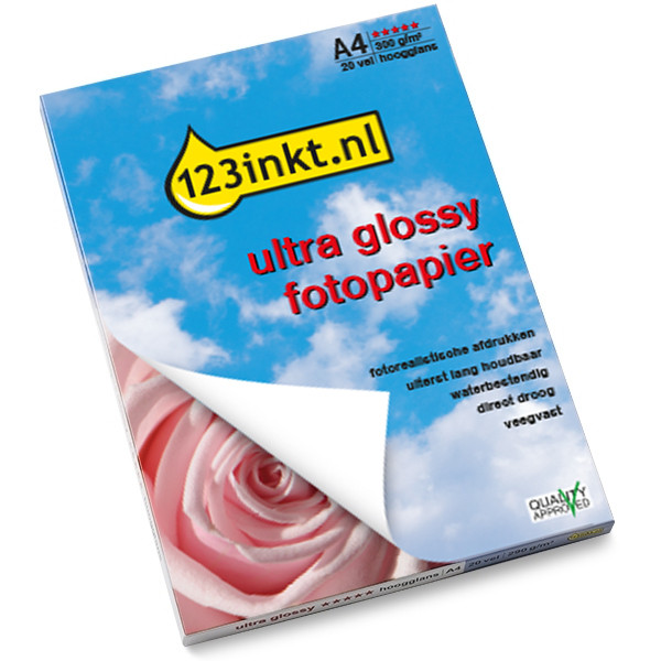 123inkt 123encre Ultra Glossy papier photo brillant 300 g/m² A4 (20 feuilles)  064140 - 1