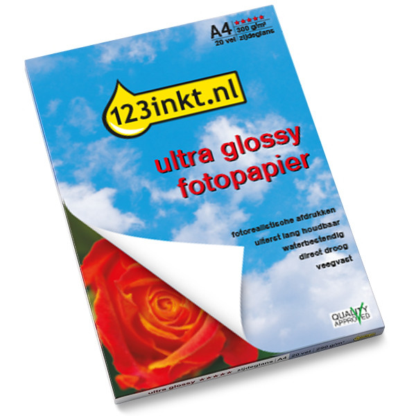 123inkt 123encre Ultra Glossy papier photo satiné 300 g/m² A4 (20 feuilles)  064150 - 1