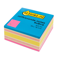 123inkt 123encre bloc-cube de notes repositionnables 76 x 76 mm - rose fluo 2028NPC 300812