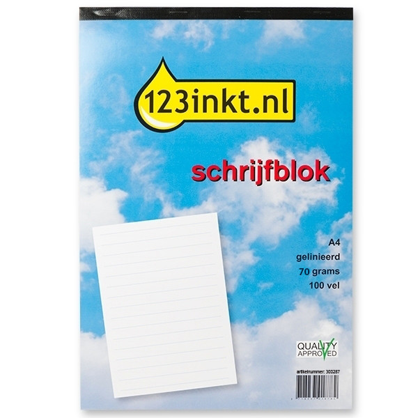 123inkt 123encre bloc de cours A4 ligné 70 g/m² 100 feuilles K-5504C 300287 - 1