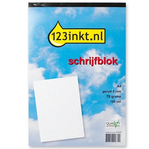 123inkt 123encre bloc de cours A4 quadrillé 5 mm 70 g/m² 100 feuilles K-5514C 300288 - 1