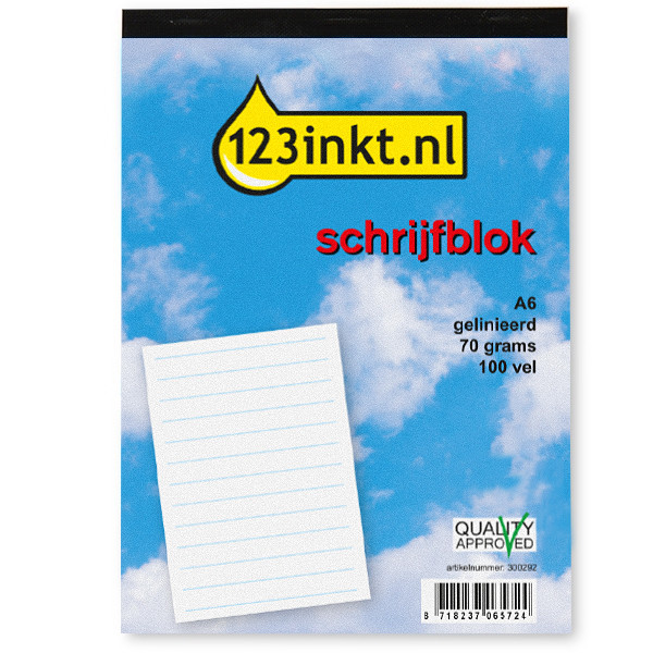 123inkt 123encre bloc de cours A6 ligné 70 g/m² 100 feuilles K-5506C 300292 - 1