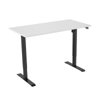 123inkt 123encre bureau électrique assis-debout piètement noir plateau blanc 160 x 80 cm (1 moteur)  302652