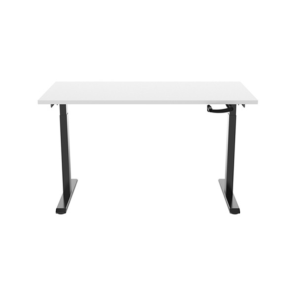 123inkt 123encre bureau assis-debout à manivelle piètement noir plateau blanc 160 x 80 cm  302602 - 5