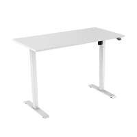 123inkt 123encre bureau assis-debout électrique piètement blanc plateau blanc 140 x 80 cm (1 moteur)  302648