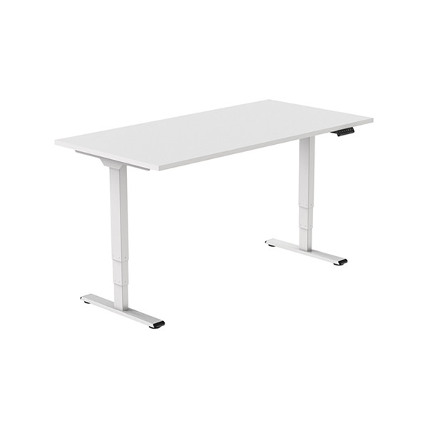 123inkt 123encre bureau assis-debout électrique piètement blanc plateau blanc 140 x 80 cm (2 moteurs)  302614 - 2