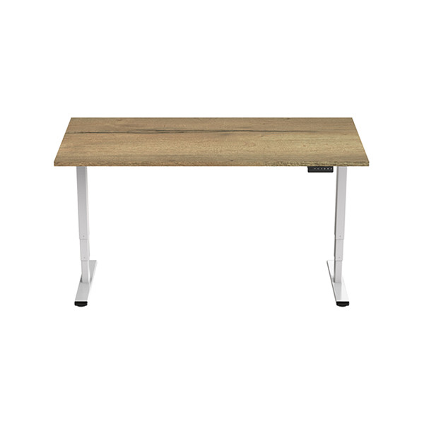 123inkt 123encre bureau assis-debout électrique piètement blanc plateau naturel 160 x 80 cm (2 moteurs)  302625 - 1