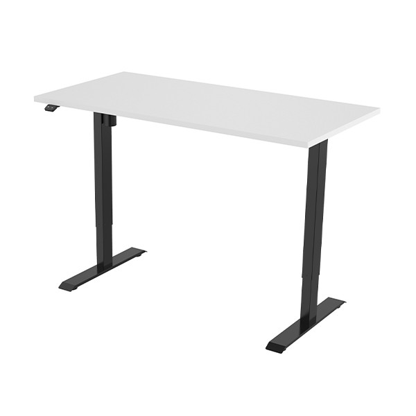 123inkt 123encre bureau assis-debout électrique piètement noir plateau blanc 140 x 80 cm (1 moteur)  302644 - 2