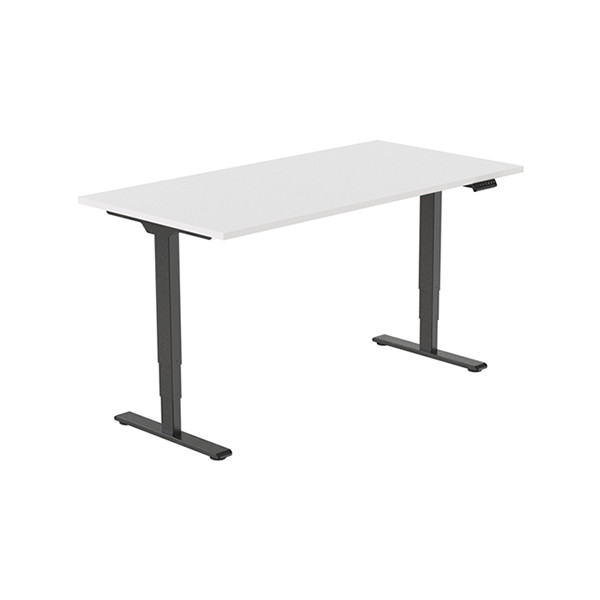 123inkt 123encre bureau assis-debout électrique piètement noir plateau blanc 140 x 80 cm (2 moteurs)  302610 - 2