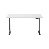 123inkt 123encre bureau assis-debout électrique piètement noir plateau blanc 160 x 80 cm (2 moteurs)  302618