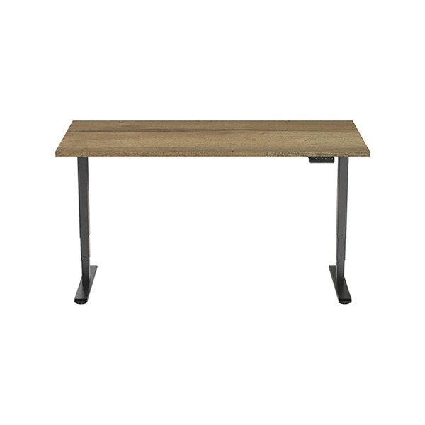 123inkt 123encre bureau assis-debout électrique piètement noir plateau naturel 140 x 80 cm (2 moteurs)  302613 - 1