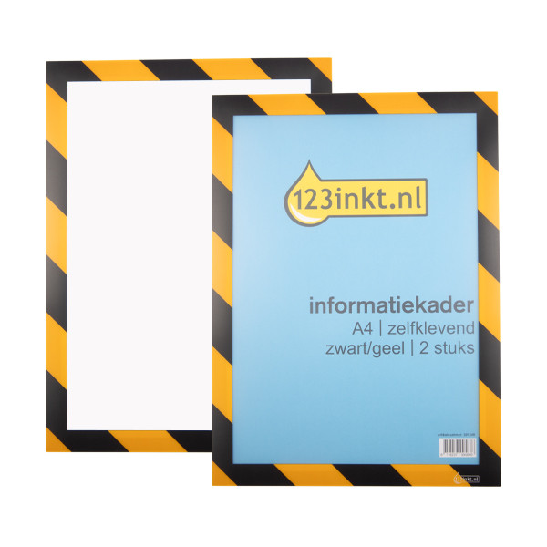 123inkt 123encre cadre d'affichage A4 auto-adhésif (2 pièces) - noir/jaune 4944130C T3L194974C 301249 - 1