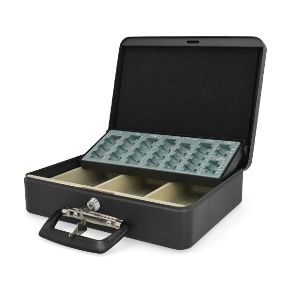 123encre caisse à monnaie de luxe en acier (30 x 25,5 x 9,3 cm) - noir 302939 - 2