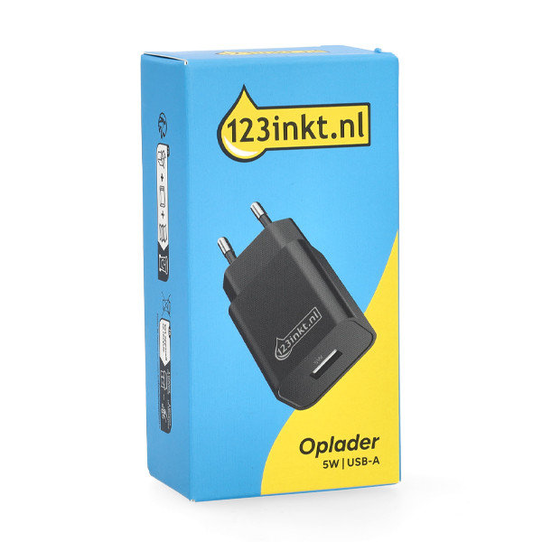 123encre chargeur USB-A 5W - noir 302913 - 3