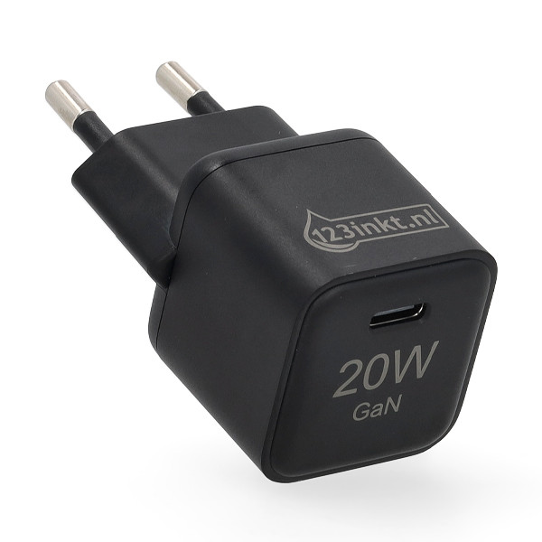123encre chargeur rapide USB-C 20W - noir 302914 - 1