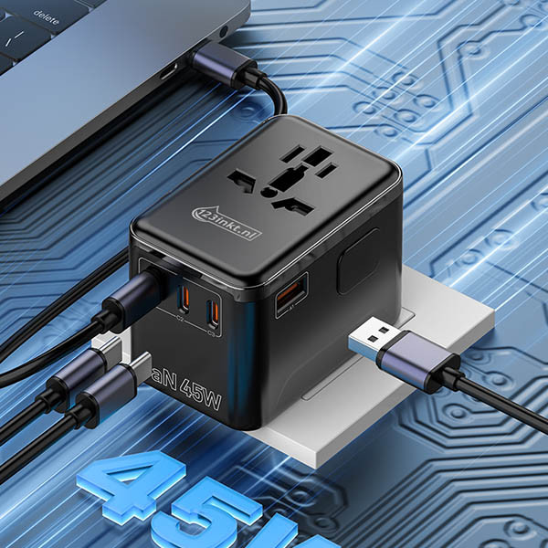 123inkt 123encre chargeur/adapteur de voyage 45 W avec 1 port USB-A + 3 ports USB-C  390044 - 7