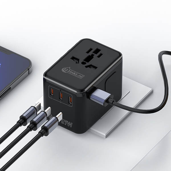 123inkt 123encre chargeur/adapteur de voyage 67 W avec 1 port USB-A + 3 ports USB-C  390045 - 7
