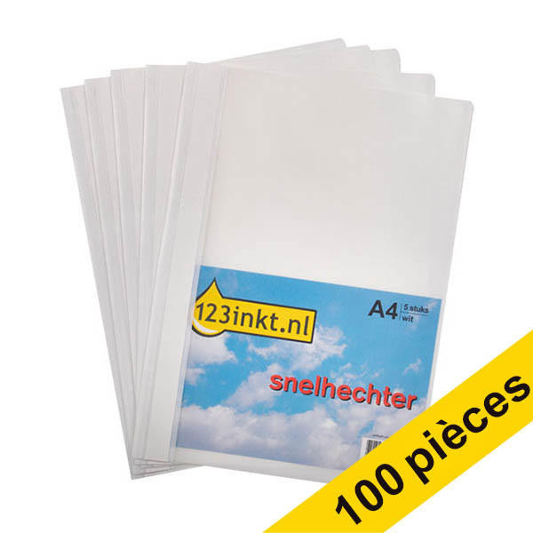 123encre chemise à lamelle A4 (100 pièces) - blanc 302857 - 1