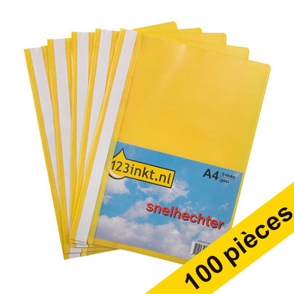 123encre chemise à lamelle A4 (100 pièces) - jaune 302856 - 1
