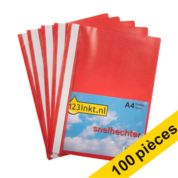 123encre chemise à lamelle A4 (100 pièces) - rouge 302854 - 1