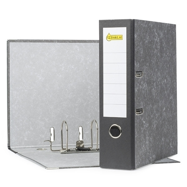 123encre classeur A4 carton 80 mm - noir marbré 300103 - 1