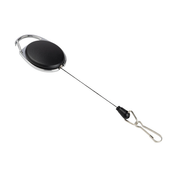 123encre enrouleur style avec mousqueton - noir 302568 - 1