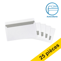 123inkt 123encre enveloppe 110 x 220 mm - EA5/6 fenêtre à droite patte autocollante (25 pièces) - blanc 123-202535-25 209389 RD-202535-25C 300915
