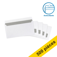 123encre enveloppe 110 x 220 mm - EA5/6 fenêtre à droite patte autocollante (500 pièces) - blanc