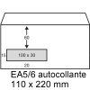 123encre enveloppe 110 x 220 mm - EA5/6 fenêtre à gauche patte autocollante (500 pièces) - blanc