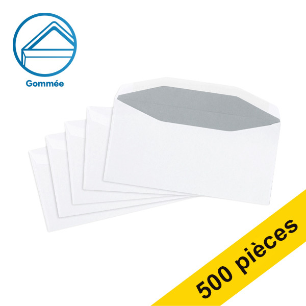 123inkt 123encre enveloppe 110 x 220 mm - EA5/6 patte gommée (500 pièces) - blanc 123-201020 201020C 209002 88099423C 300906 - 1