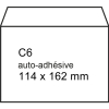 123encre enveloppe 114 x 162 mm - C6 patte autocollant (100 pièces) - blanc