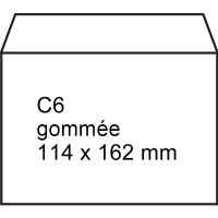 123inkt 123encre enveloppe 114 x 162 mm - C6 patte gommée (25 pièces) - blanc 123-201000-25 201000-25C 209020 300897