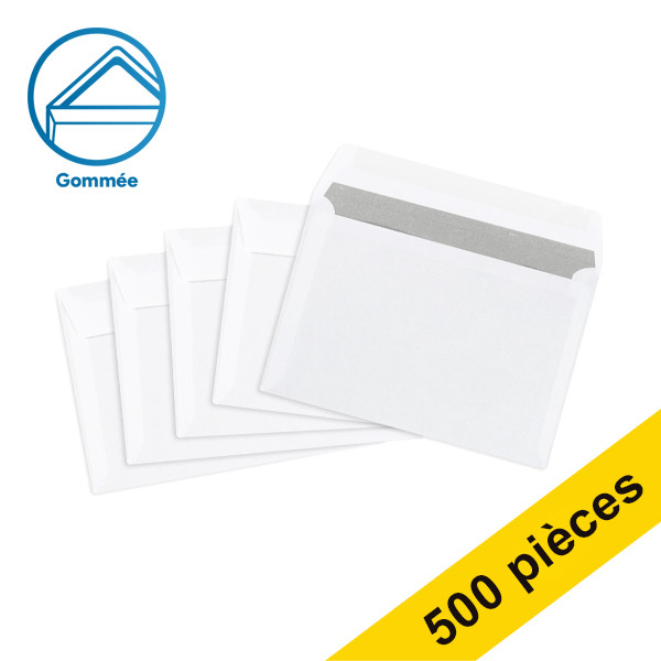 123inkt 123encre enveloppe 114 x 162 mm - C6 patte gommée (500 pièces) - blanc 123-201000 201000C 209024 88098960C 300900 - 1