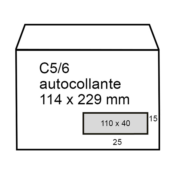 123inkt 123encre enveloppe 114 x 229 mm - C5/6 fenêtre à droite patte autocollante (50 pièces) - blanc 123-201535-50 300918 - 1