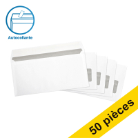 123inkt 123encre enveloppe 114 x 229 mm - C5/6 fenêtre à droite patte autocollante (50 pièces) - blanc 123-201535-50 300918