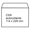 123encre enveloppe 114 x 229 mm - C5/6 patte autocollante (50 pièces) - blanc