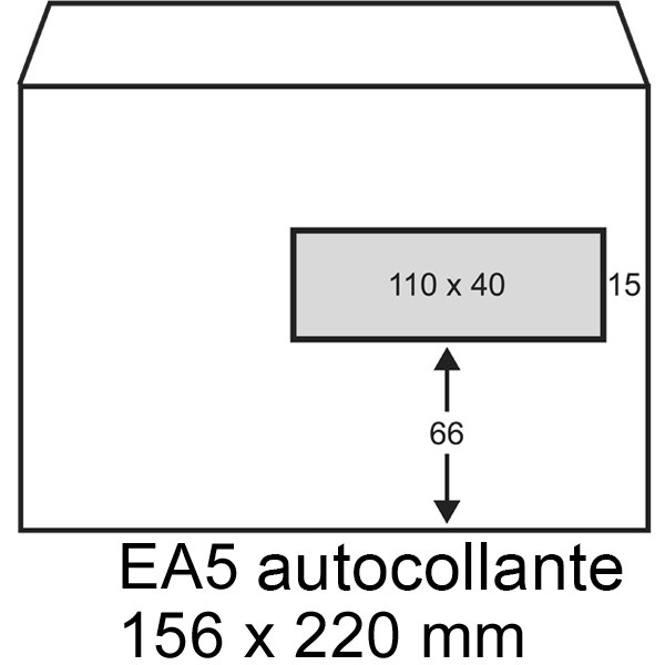 123inkt 123encre enveloppe 156 x 220 mm - EA5 fenêtre à droite autocollante (500 pièces) - blanc 123-202550 202550C 209042 88098975C 300924 - 1