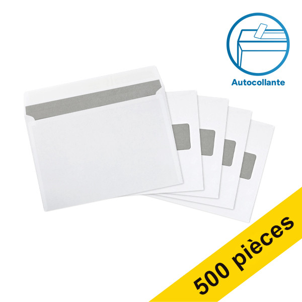 123inkt 123encre enveloppe 156 x 220 mm - EA5 fenêtre à droite autocollante (500 pièces) - blanc 123-202550 202550C 209042 88098975C 300924 - 1