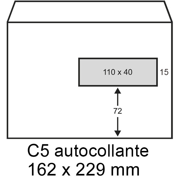 123inkt 123encre enveloppe 162 x 229 mm - C5 fenêtre à droite patte autocollante (500 pièces) - blanc 123-202570 202570C 209054 88098981C 300931 - 1