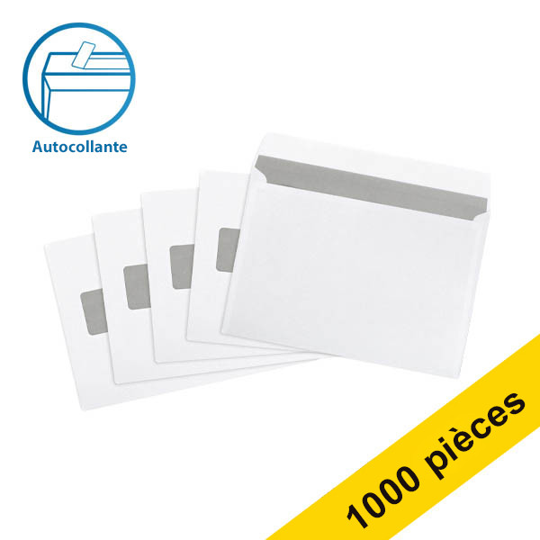 123encre enveloppe administrative 156 x 220 mm - EA5 fenêtre gauche auto-adhésif (1000 pièces) - blanc 302783 - 1