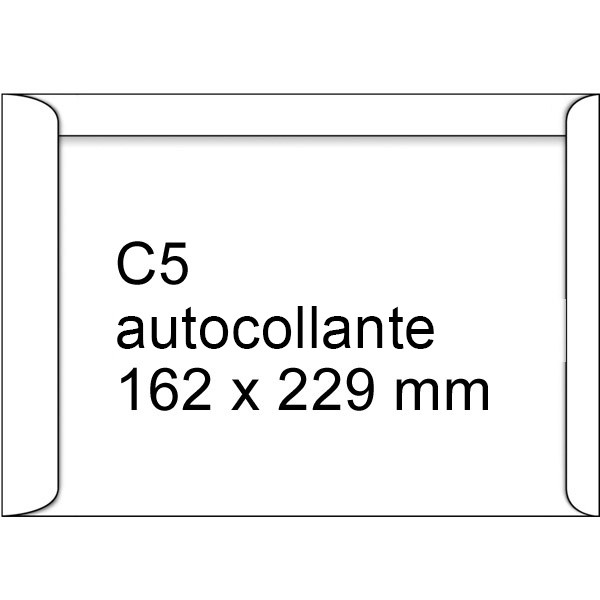 123inkt 123encre enveloppe pochette 162 x 229 mm - C5 patte autocollant (10 pièces) - blanc 123-303560-10 300933 - 1