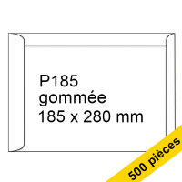 123inkt 123encre enveloppe pochette 185 x 280 mm - P185 patte gommée (500 pièces) - blanc 123-303700 300936