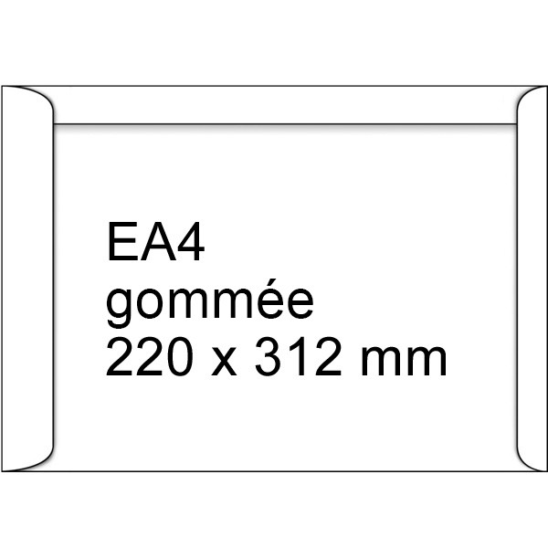 123inkt 123encre enveloppe pochette 220 x 312 mm - EA4 patte gommé (250 pièces) - blanc 123-303160 209064 303160C 300937 - 1