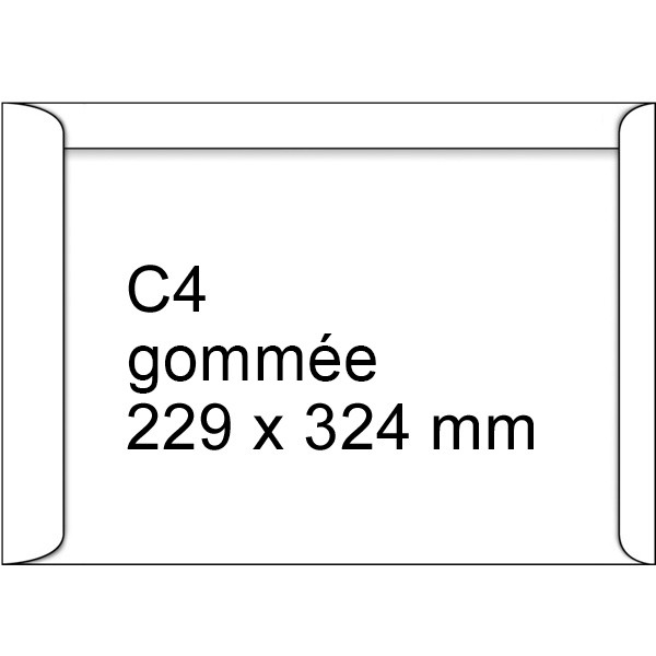 123inkt 123encre enveloppe pochette 229 x 324 mm - C4 patte gommé (250 pièces) - blanc 123-303080 303080C 300941 - 1